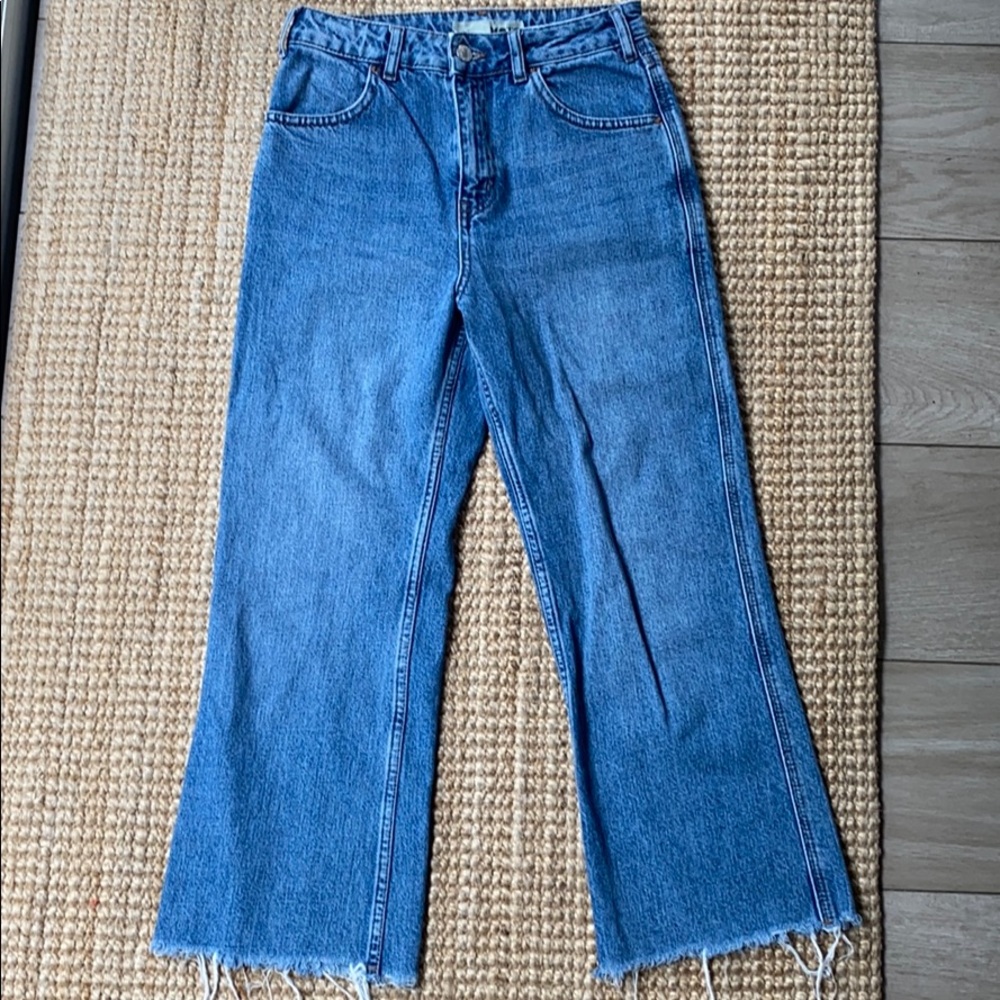 Top shop high rise cropped wide leg jean